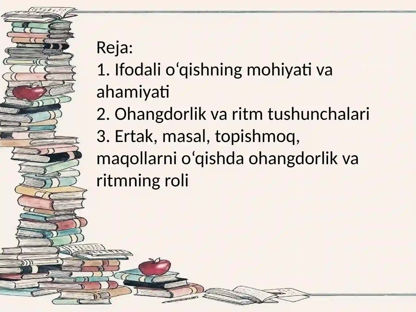 Ertak, masal, topishmoq, maqollarni ifodali o‘qishda ohangdorlik va ritm 2