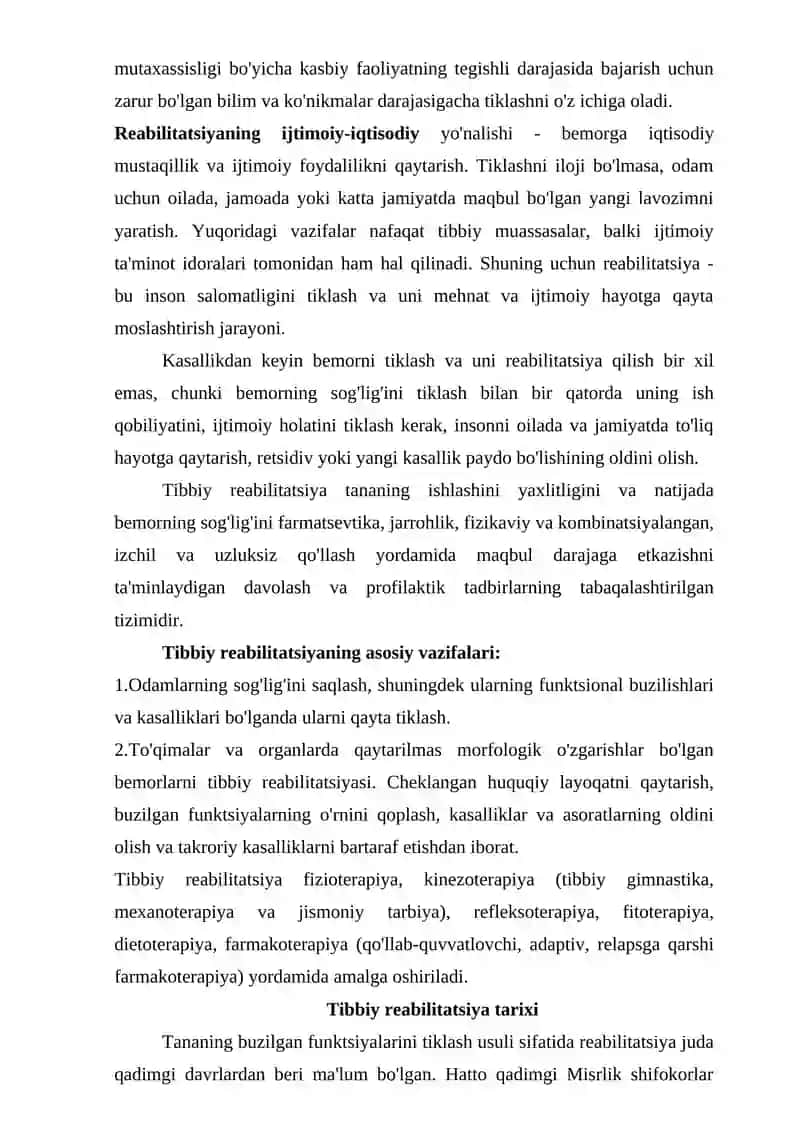 Reabilitatsiyaning umumiy asoslari 2