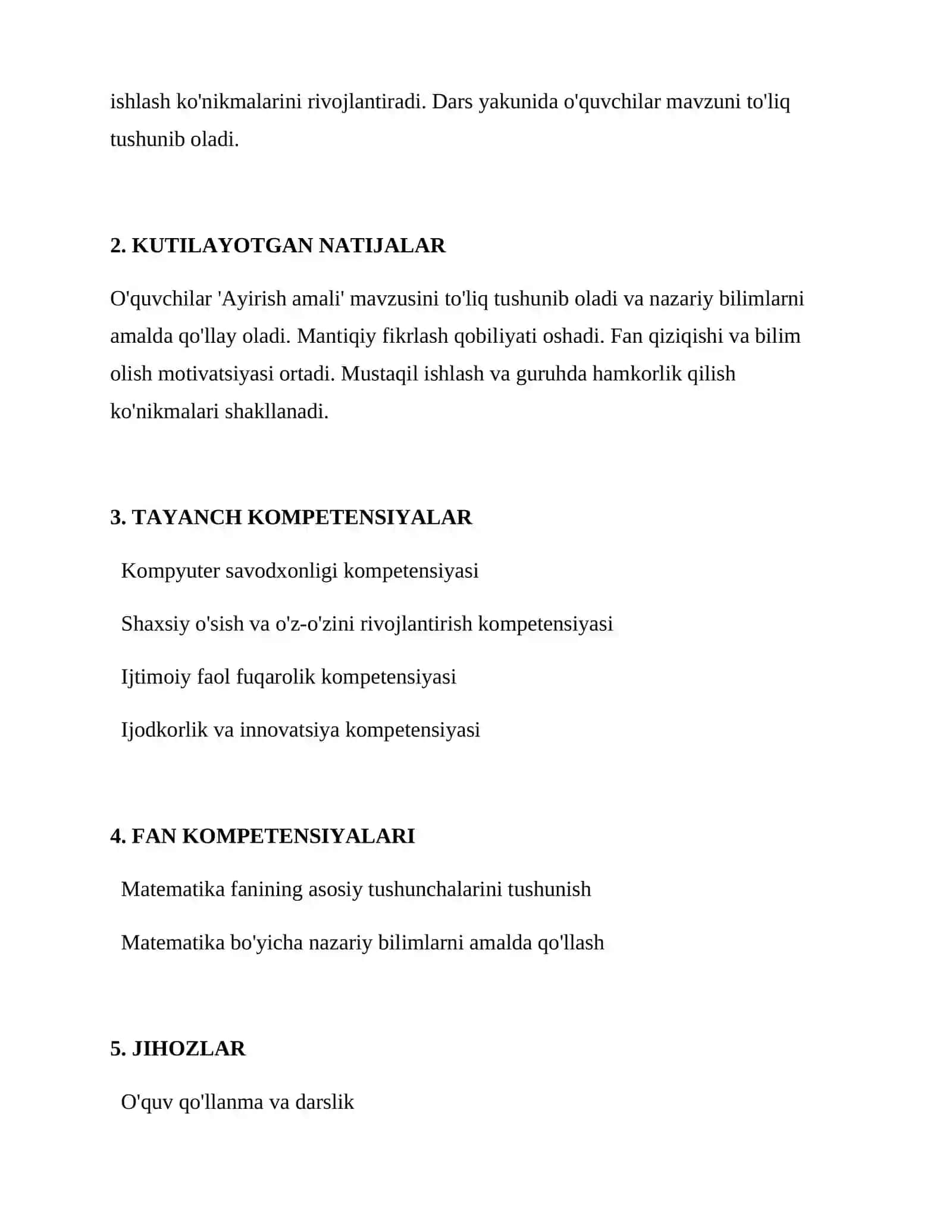 Ayirish amali 2
