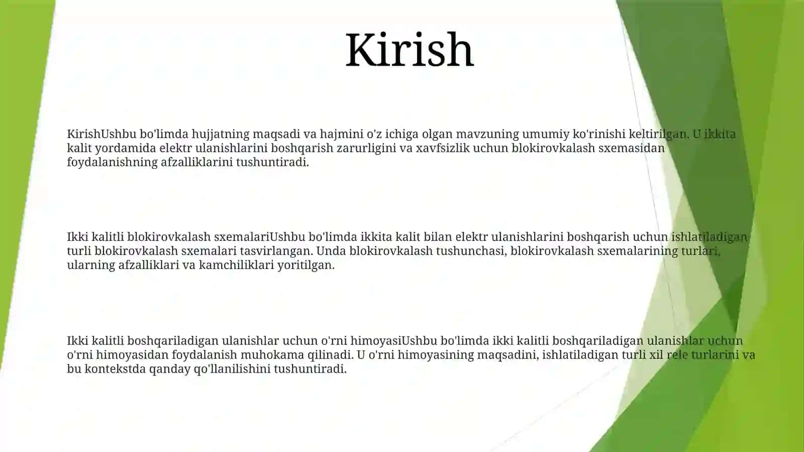 Ulanmalarni Ikkitadan OʻChirgichlar Bilan Boshqarish Sxemalari 2