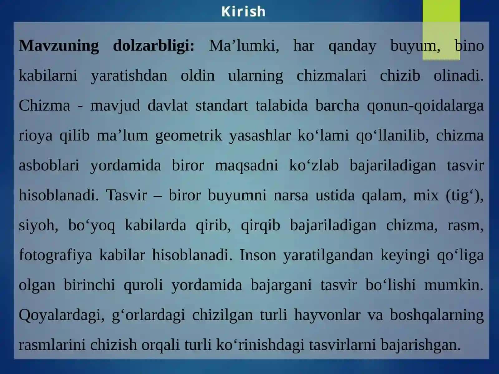 Chizmachilik Fanining Rivojlanish Tarixi 2