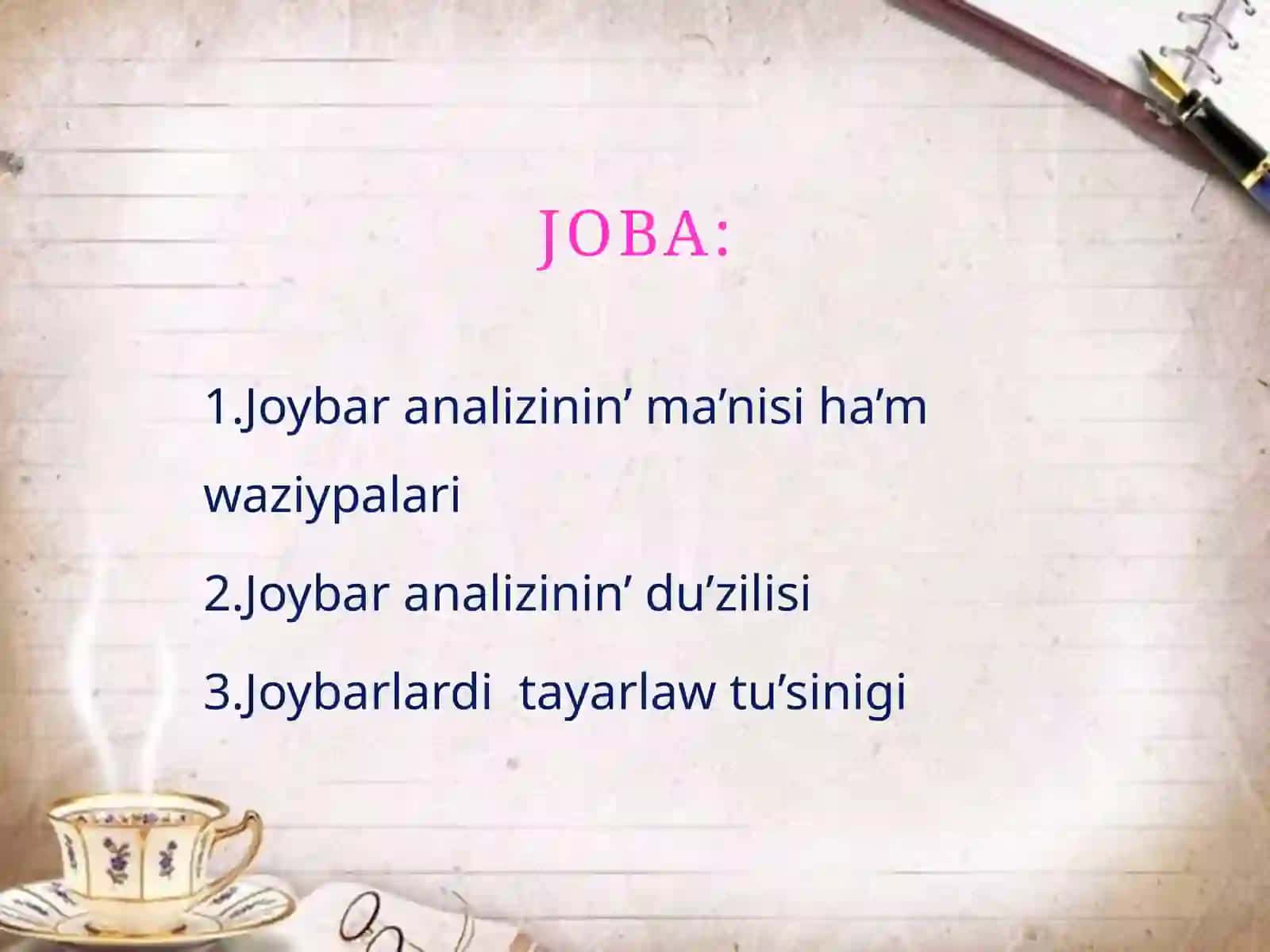 Joybaranalizining ma'nosi 2