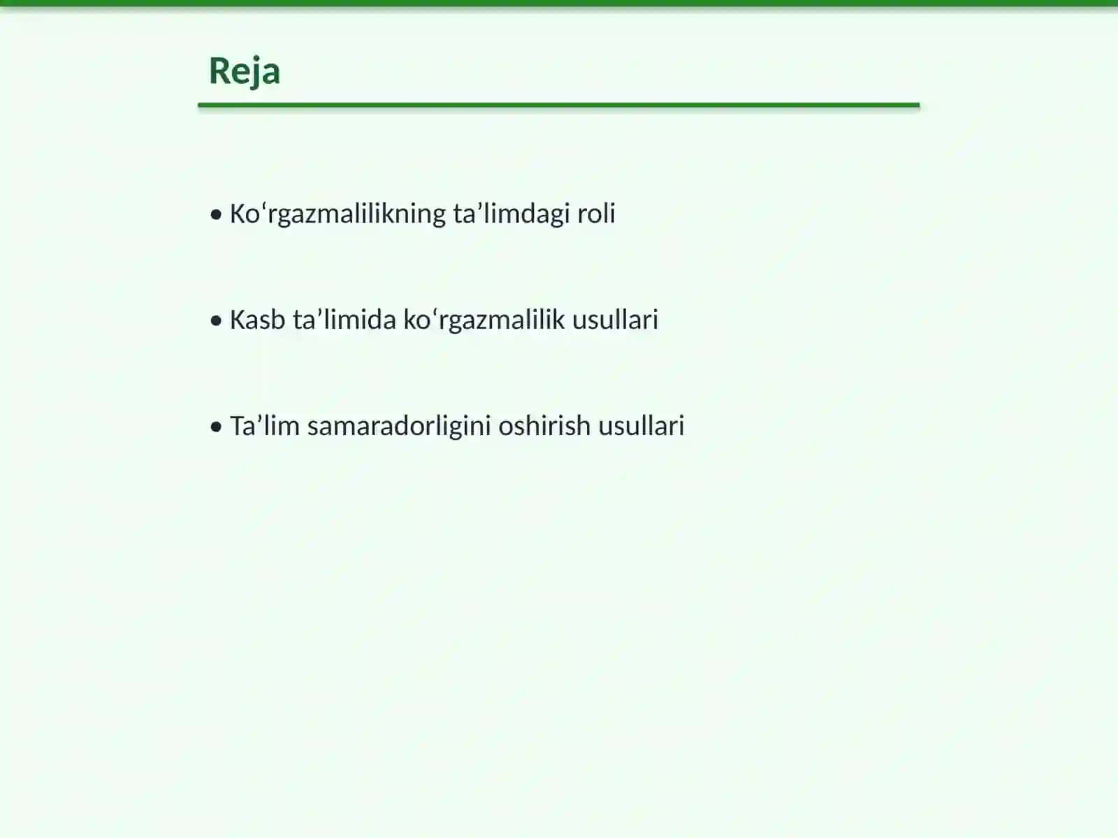 Koʻrgazmalilik asosida taʼlim jarayonida mavzuni koʻrsatishning yuksak samaradorligi 2