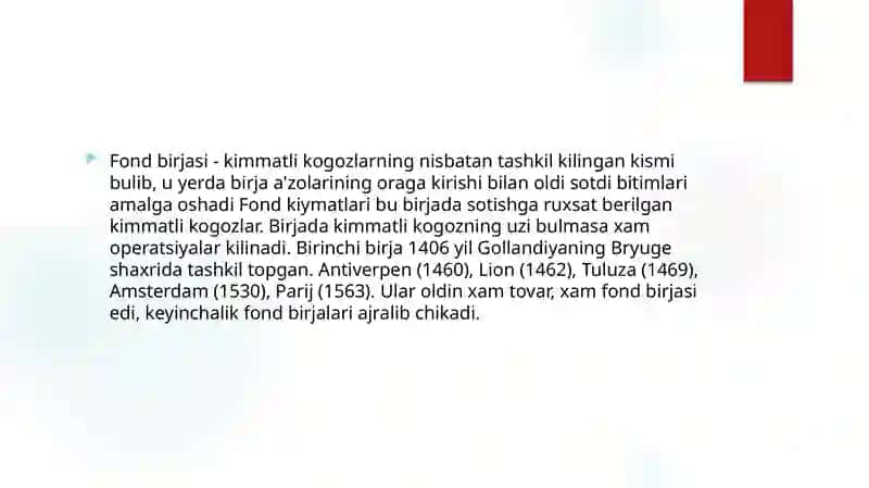 Birja faoliyatini huquqiy tartibga solish 2