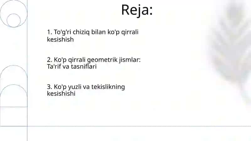 Ko'pyoqliklar va tekislikning kesishishi 2