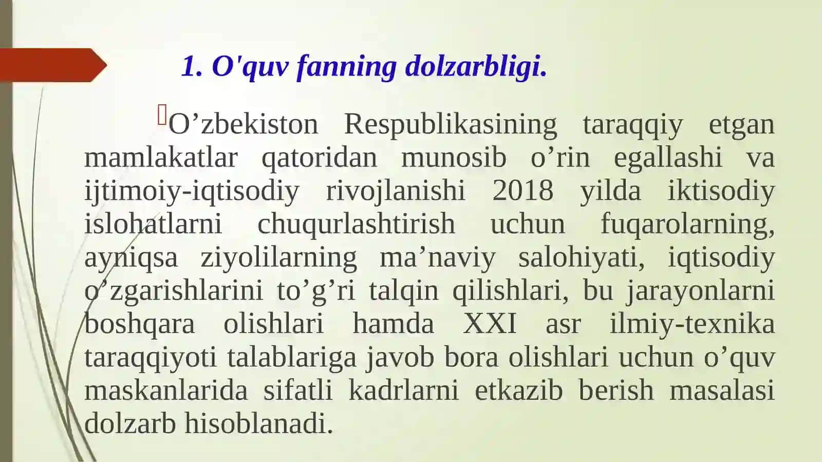 MATEMATIK TIZIMLAR FANINING PREDMETI, MAQSADI VA VAZIFALARI 2