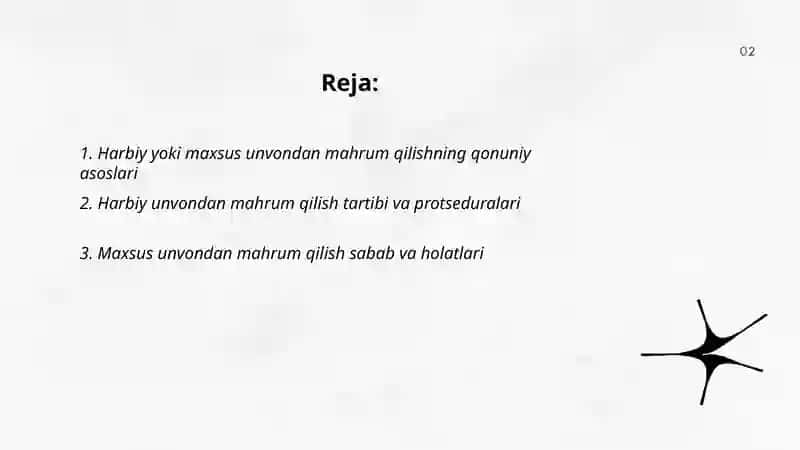 Harbiy yoki maxsus unvondan mahrum qilish 2
