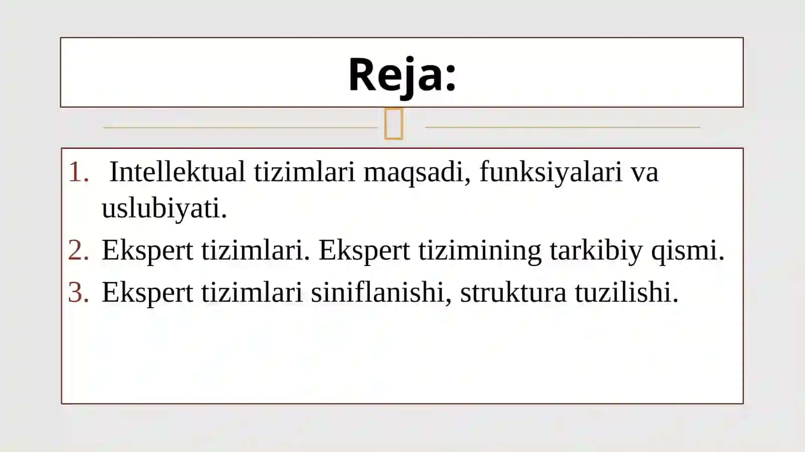 Intellektual boshqaruv tizimlari 2