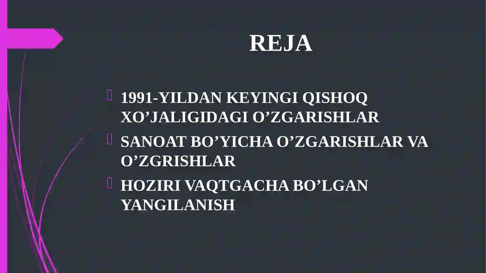 QISHLOQ XO’JALIGI VA SANOAT SOHASIDAGI O’ZGARISHLAR 2