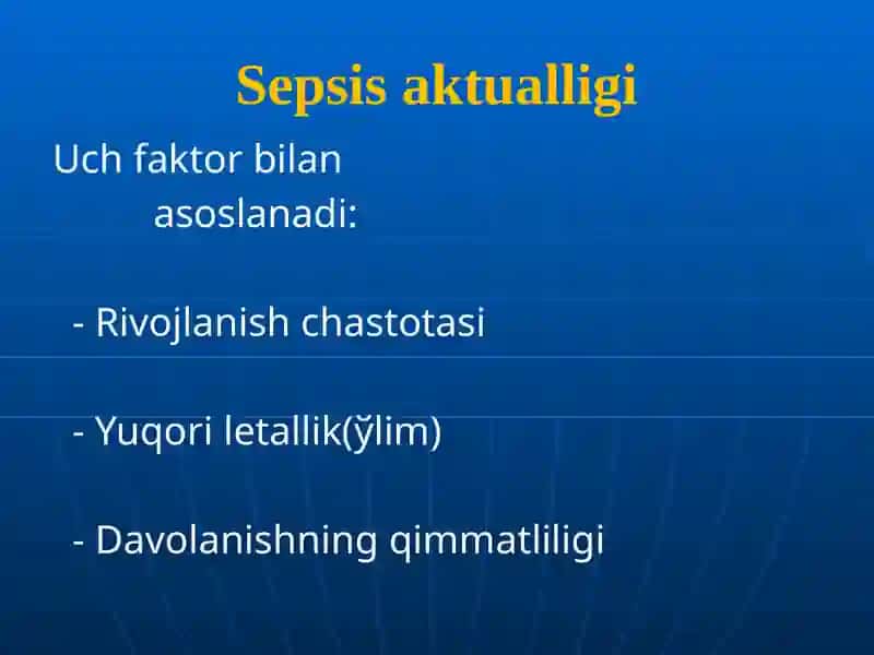 Sepsisning zamonaviy tasnifi 2
