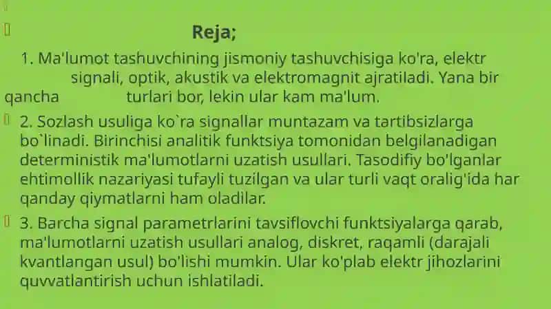 RADIO ELEKTRONIKA FANIDAN TAQDIMOTI 2
