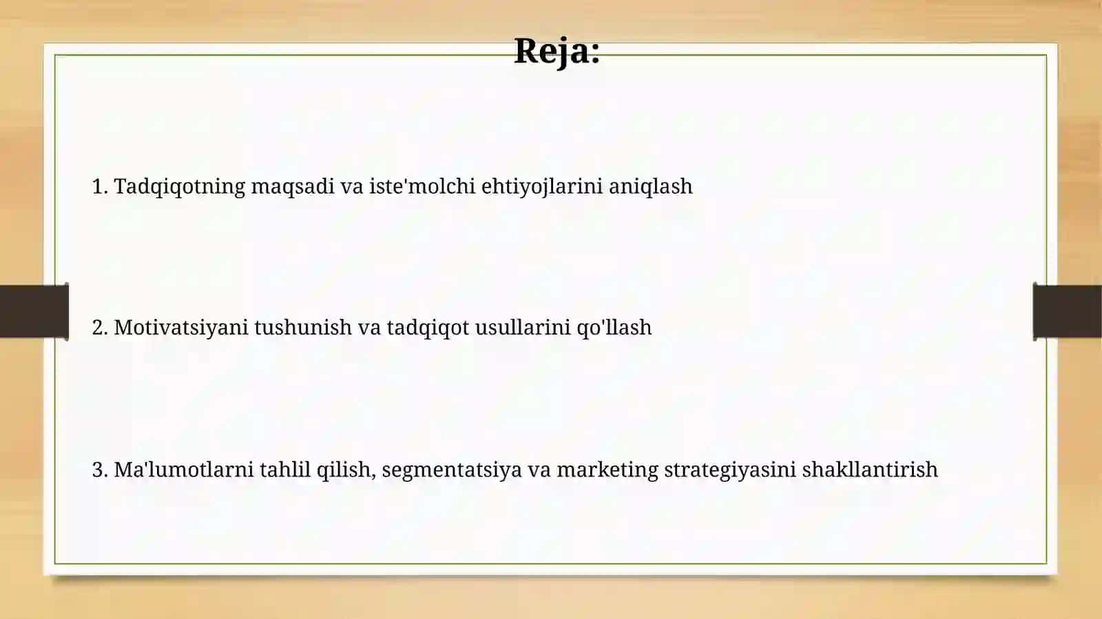 Marketing tadqiqotlari o'tkazishda ehtiyojlarni aniqlash va motivatsiya 2