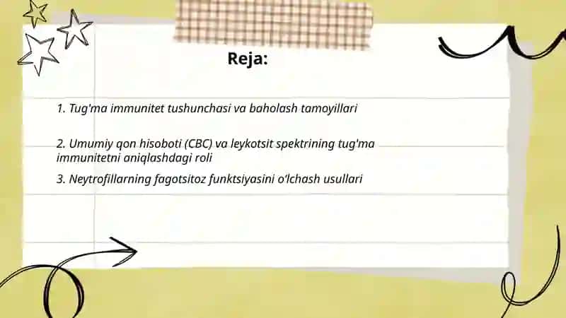 Tug'ma immunitetni baholash usullari 2