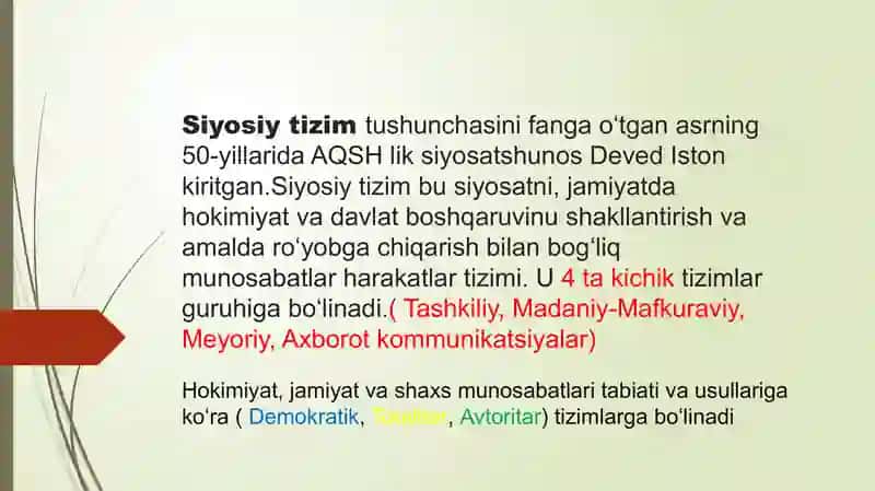 Davlatning boshqaruv va tuzilish shakllari 2