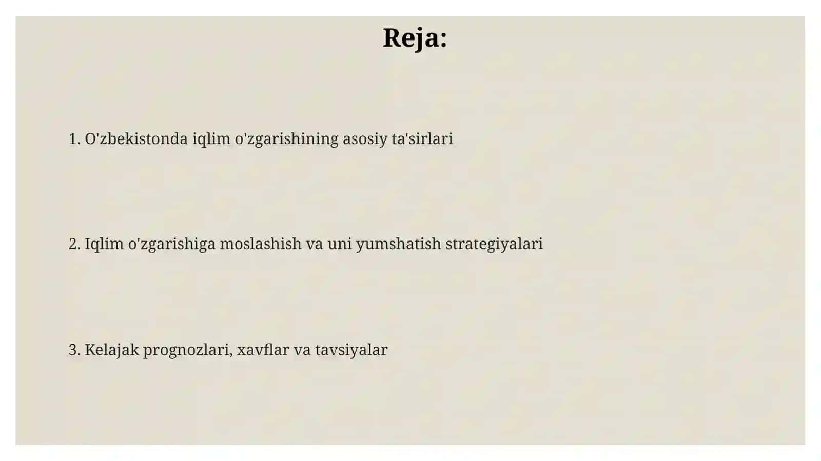 O'zbekistonda iqlim o'zgarishining ta'siri 2
