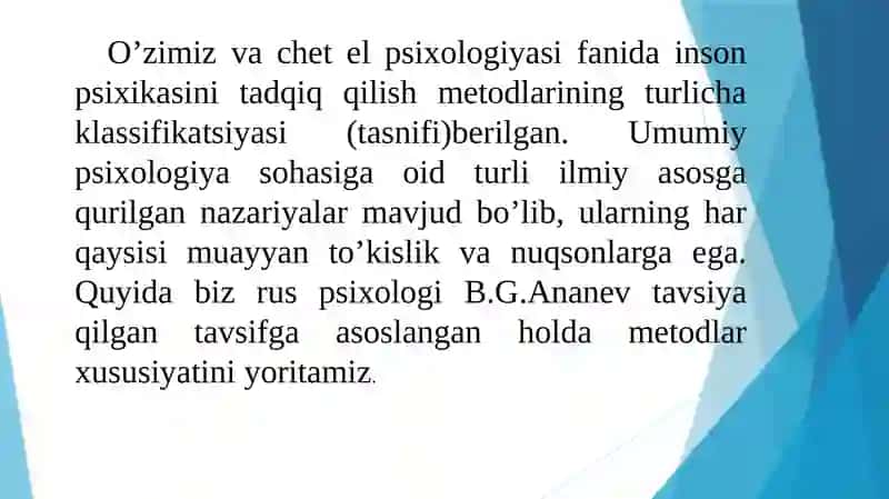 PSIXOLOGIYANING TADQIQOT METODLARI 2