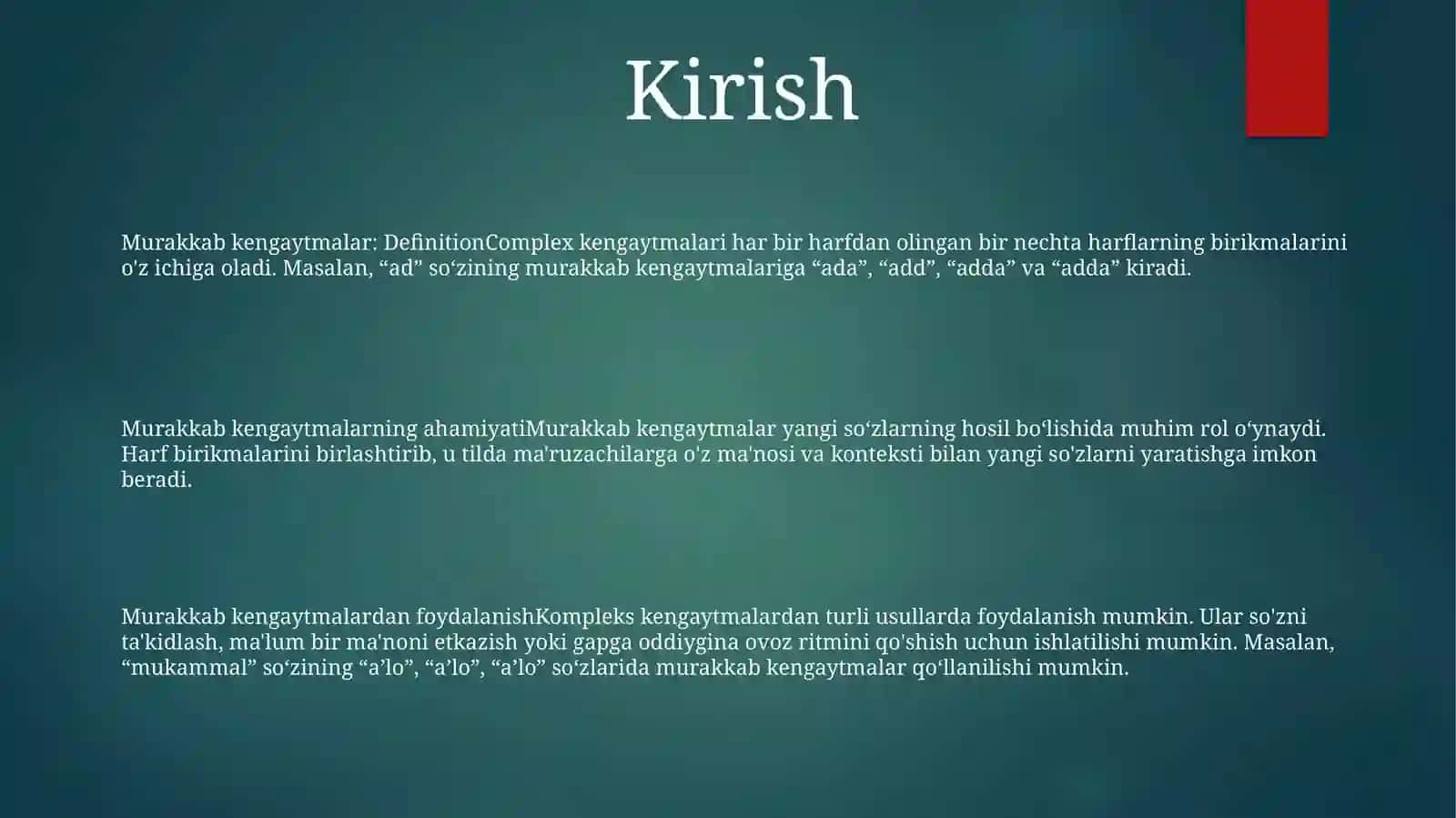 Kombinatsiyalashgan Uzatmalar 2