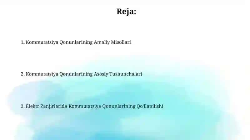 Elektrda kommutatsiya qonunlari 2