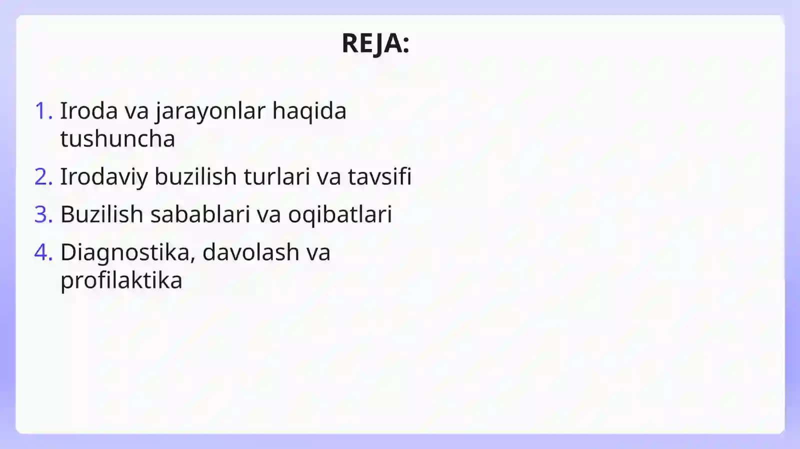 Irodaviy Buzilishi: Jarayonlar, Turlari va Profilaktikasi 2