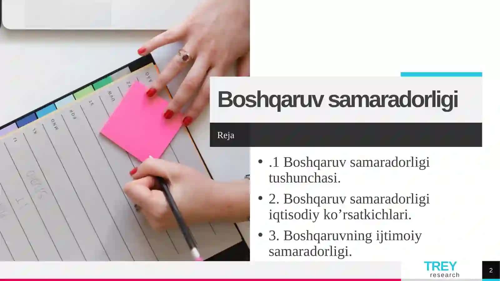 Kurs ishi - Boshqaruv Samaradorligi 2