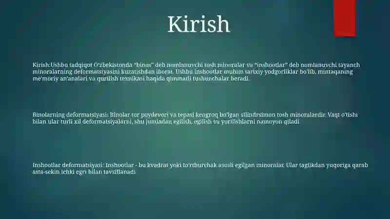 Bino Va Inshootlarning Deformatsiyasini Kuzatish 2