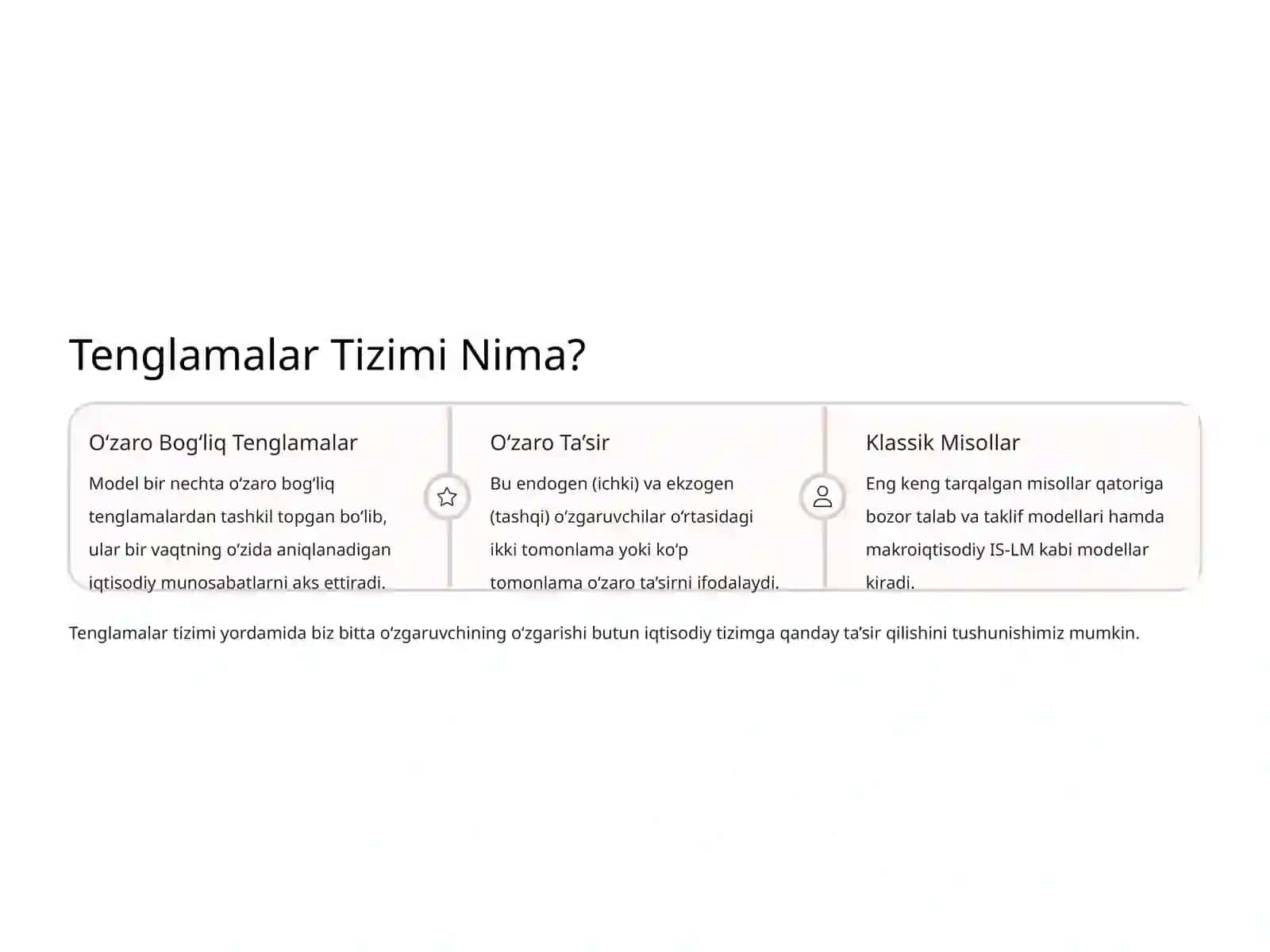 Tenglamalar Tizimi Ko‘rinishidagi Ekonometrik Model 2