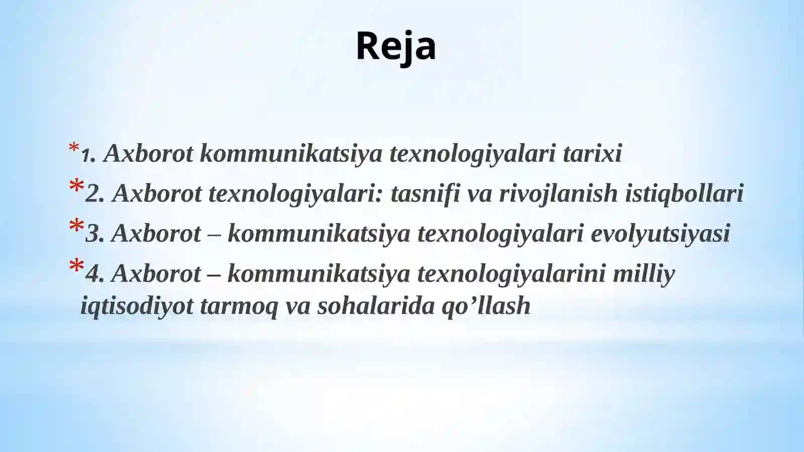 Axborot-kommunikatsion texnologiyalar va tizimlarning asosiy tushunchalari va tasnifi 2