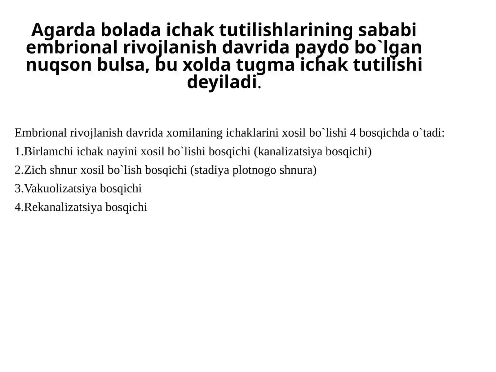 Yuqori va pastki ichak tutilishlari 2