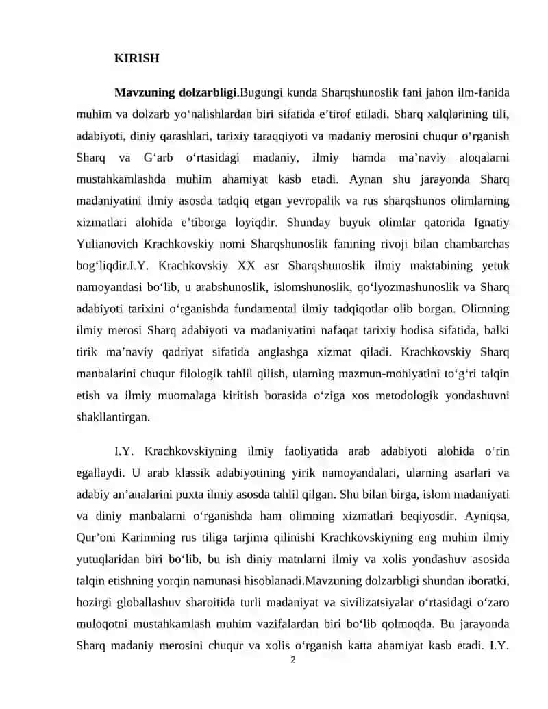 I.Y.Krachkovskiyning ilmiy faoliyati 2