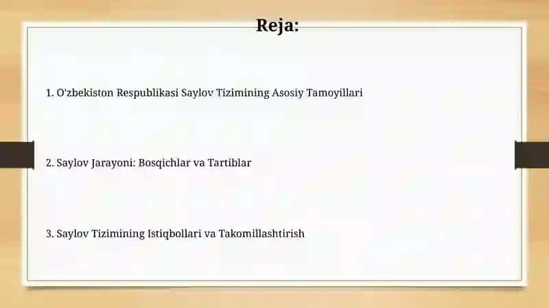 O‘zbekiston Respublikasi Saylov Tizimining Asosiy Tamoyillari 2