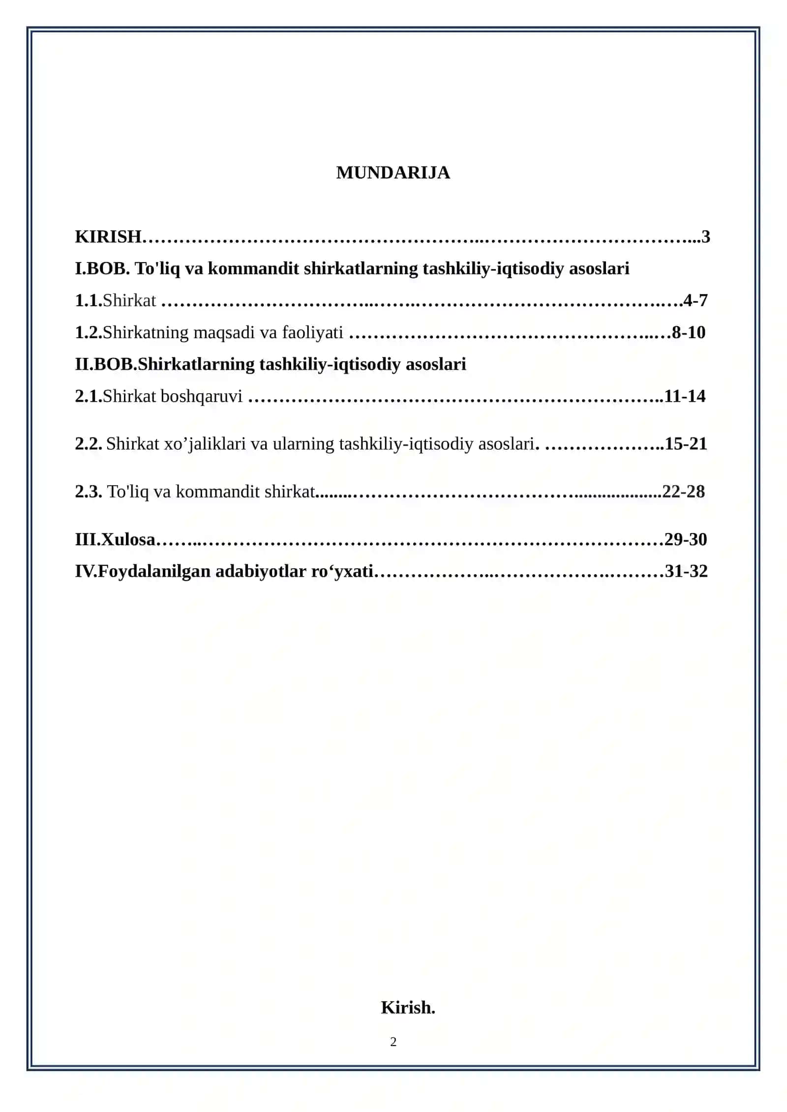 To'liq va kommandit shirkatlarning tashkiliy-iqtisodiy asoslari 2