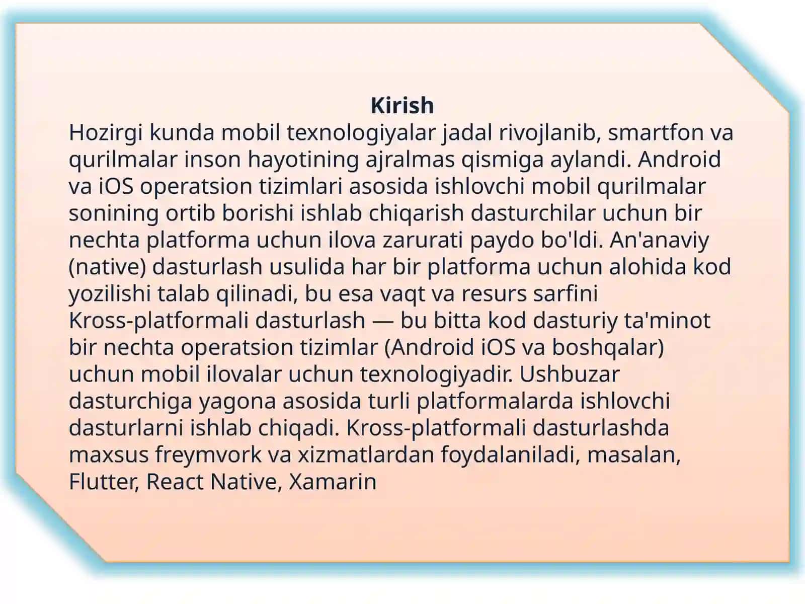 Mobil ilovalar yaratish 2
