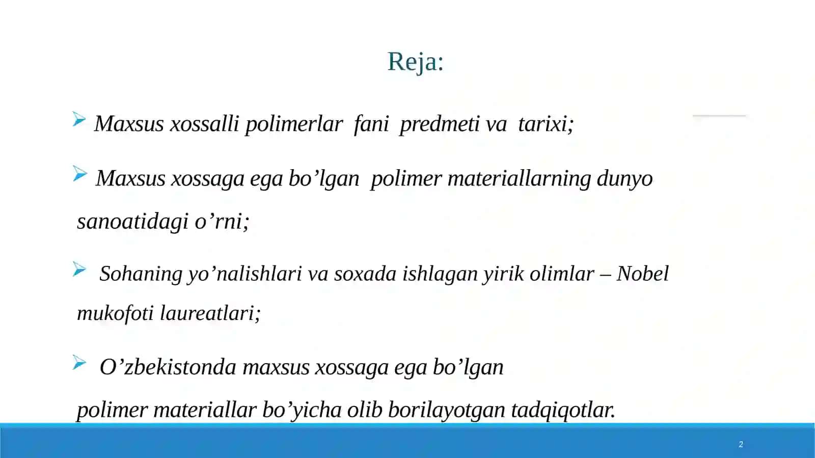 Maxsus xossalli polimerlar haqida tushuncha 2