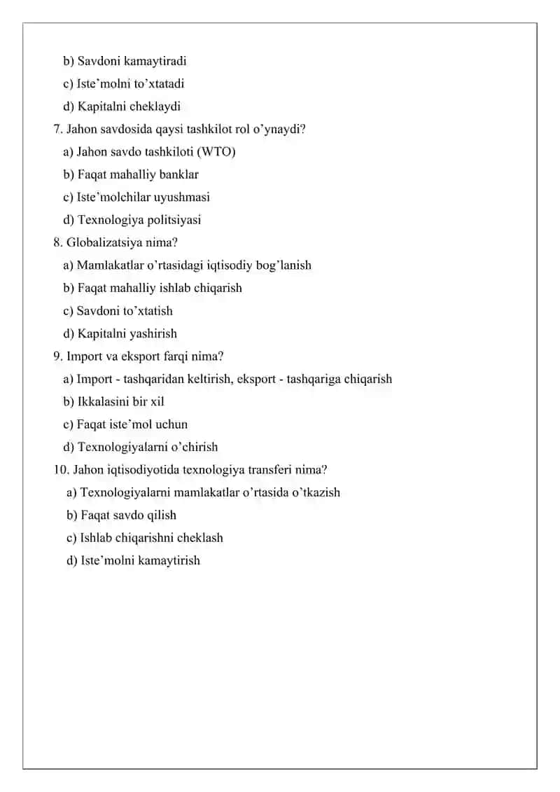 Jahon iqtisodiyoti 2