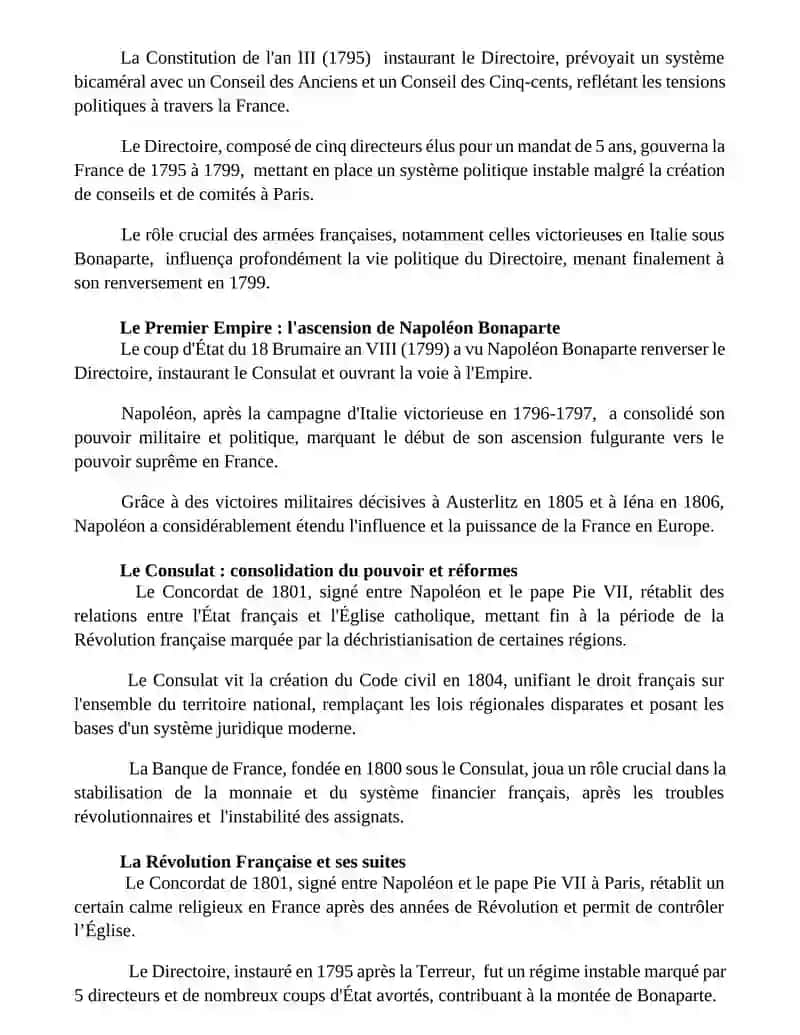 La Première République. La Consulat et L'Empire 2