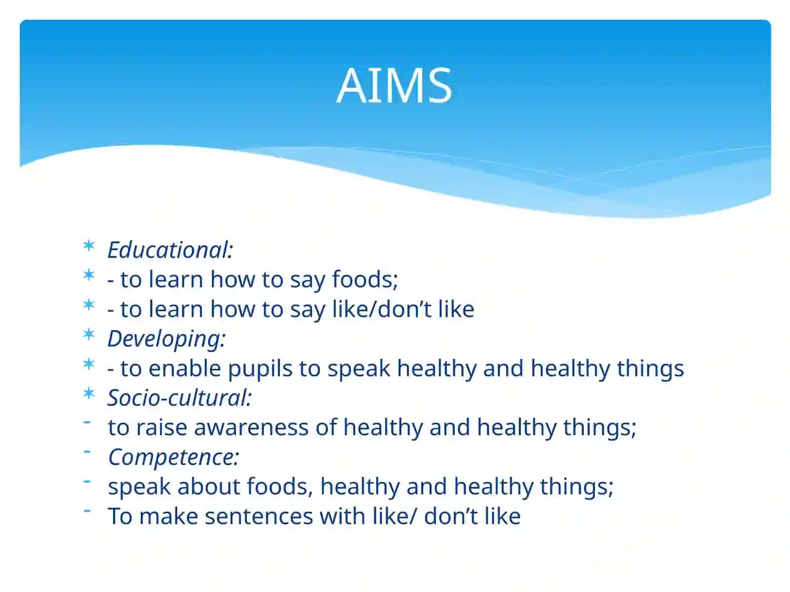 "Healthy and Unhealthy Foods" Ochiq Dars Ishlanmasi 2