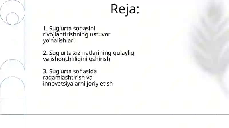 Sug'urta sohasini rivojlantirishning ustuvor yo'nalishlari 2