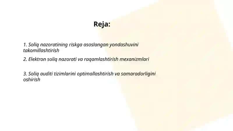 Soliq nazorati shakl va mexanizmlarini takomillashtirish 2