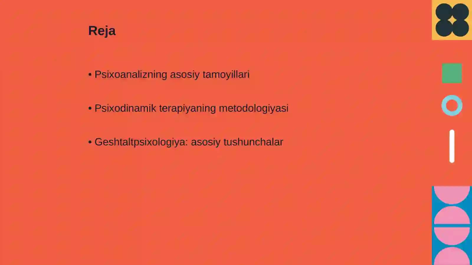 Psixoanaliz va psixodinamik terapiya Geshtaltpsixologiya va bixeviorizm 2