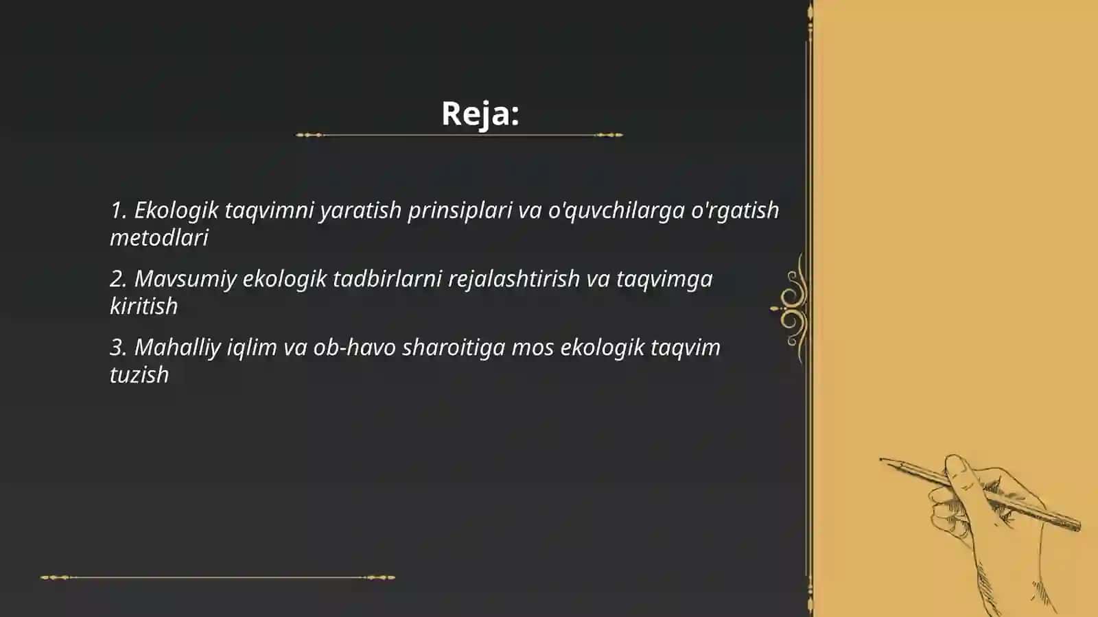 Ekologik taqvimni yaratish prinsiplari 2