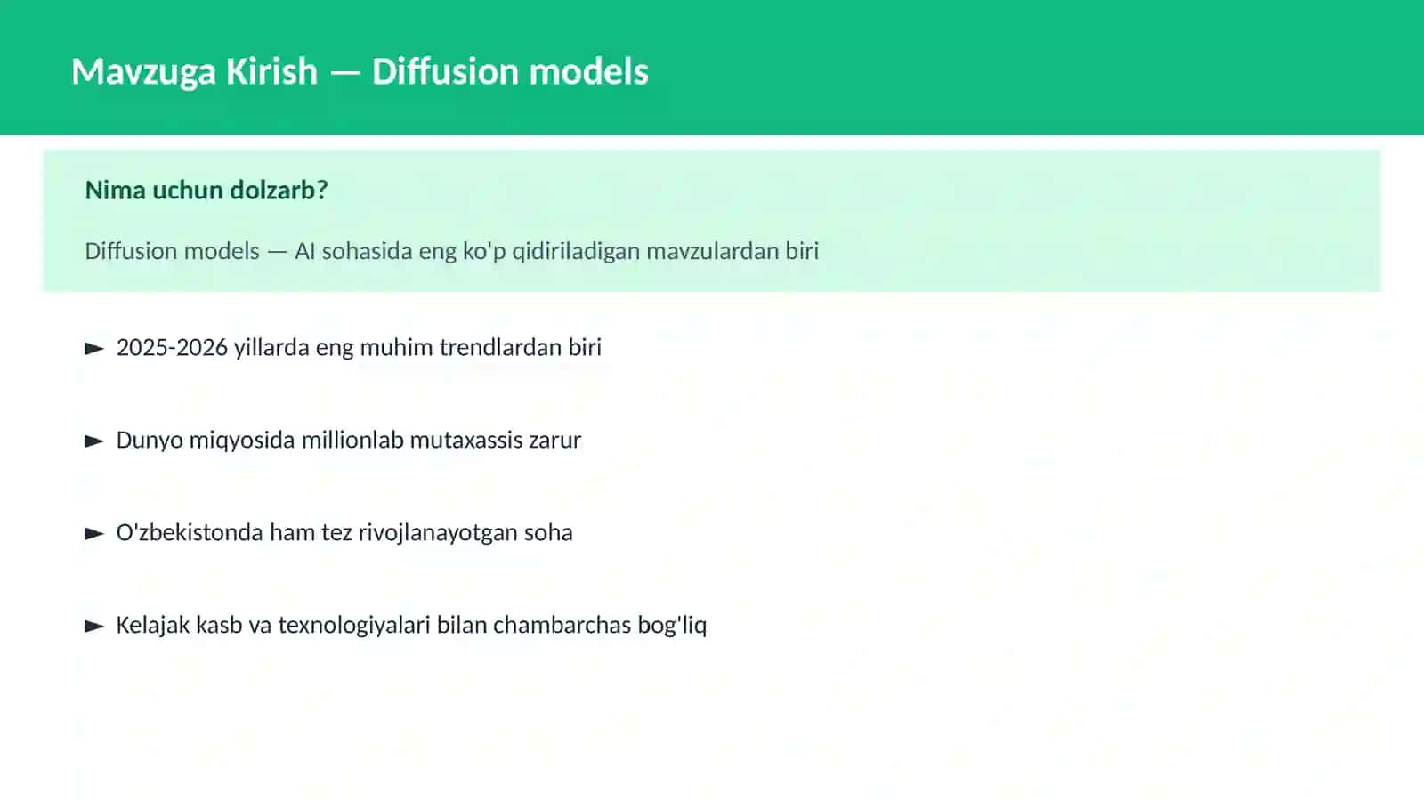AI | DEEP LEARNING VA NEYRON TARMOQLAR 2