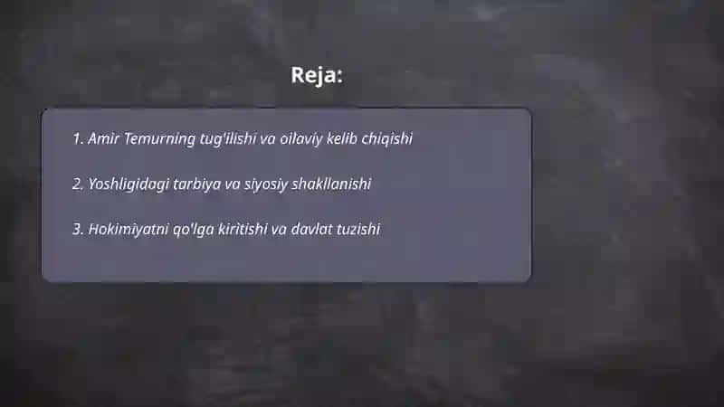 Amir Temur hayoti va ijodi 2