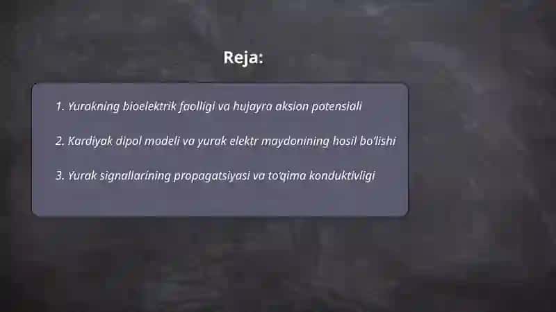 Elektrokardiografiyaning fizik asoslarini o'rganish 2