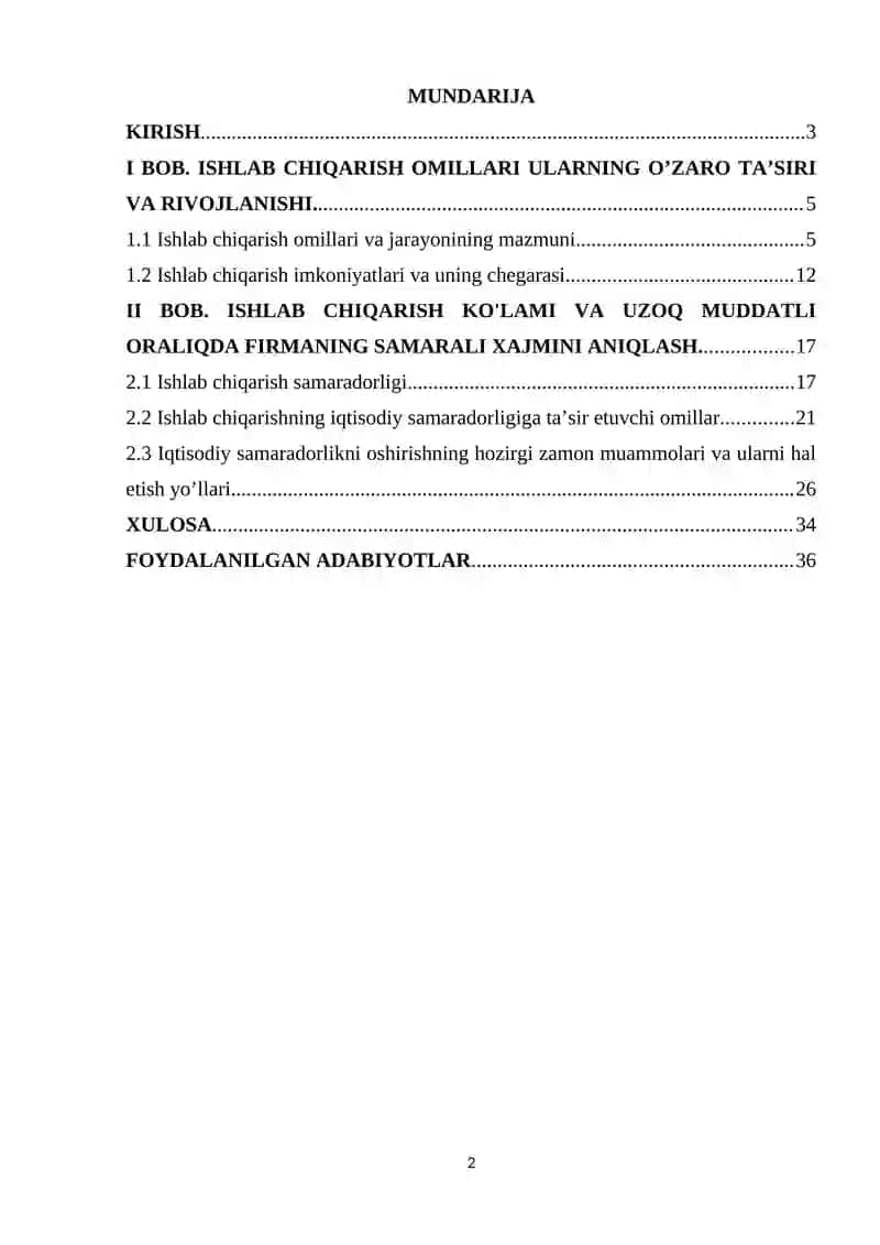 Ishlab chiqarishning iqtisodiy samaradorligiga ta’sir etuvchi omillar 2
