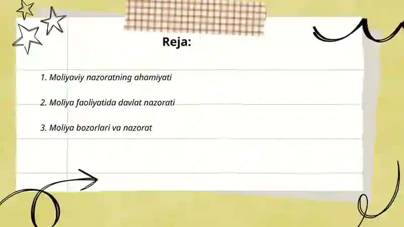 Moliyaviy nazorat va moliya faoliyatni tartibga solish o'rni 2
