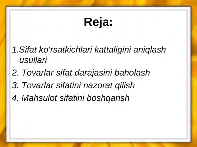Sifat ko‘rsatkichlari kattaligini aniqlash usullari 2
