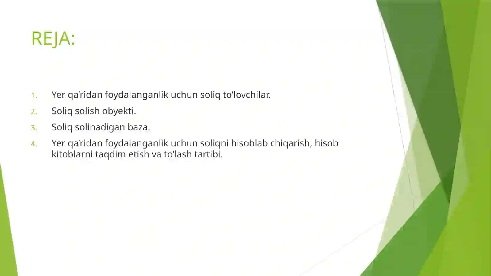 Yer qa’ridan foydalanish uchun soliq 2