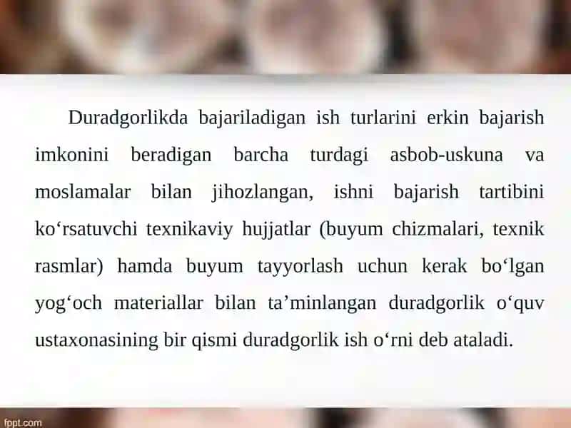Yog‘ochga ishlov berishda isho‘rni nita shkiletish va xavfsizlik texnikasi qoidalari 2