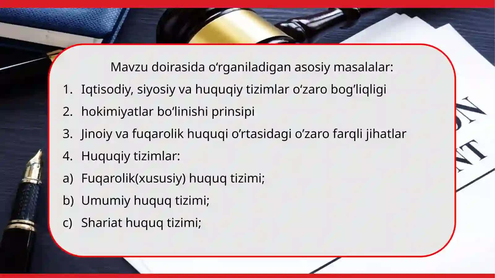 Biznes, siyosiy va huquqiy tizimlar 2