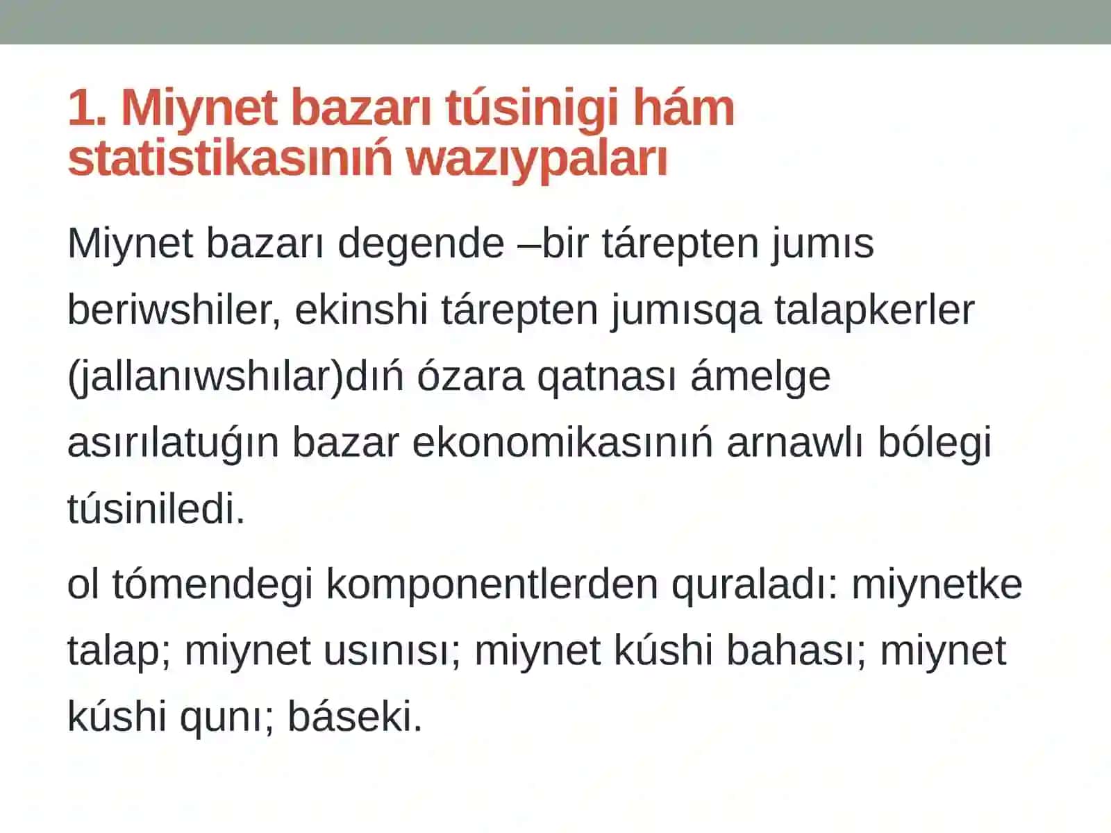 Miynet Bazarí Statistikası 2